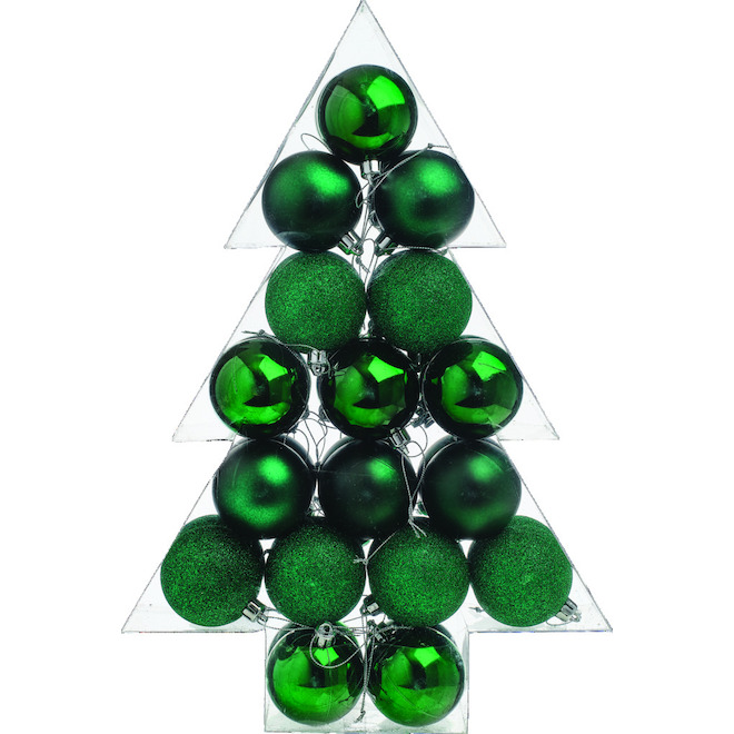 Holiday Living Christmas Ornaments Set Green 34/pk 0123T5565C RONA