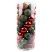 Celebrations by L&CO Set of Christmas Ball Ornaments - Red and Green Multi-Colour - Pack of 50