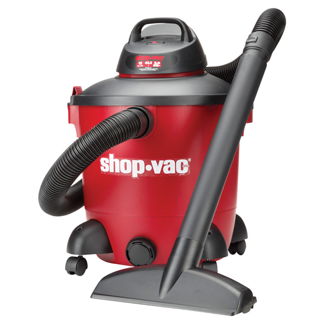 Shop-Vac Wet/Dry Vacuum - Tank Drain - Red/Black - 12-Gallon - 5-hp