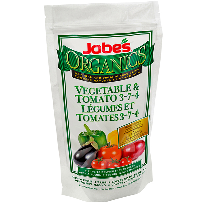 Engrais pour tomates et légumes Jobe's, 0,68 kg, 3-7-4 - 45 pi2