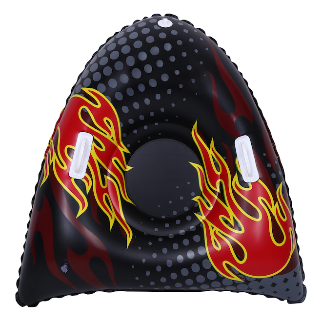 Luge gonflable par Danaplay en PVC noir avec motifs de flammes pour 1 personne