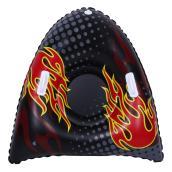 Danaplay 1-Person Inflatable Black PVC Snow Sled with Flames