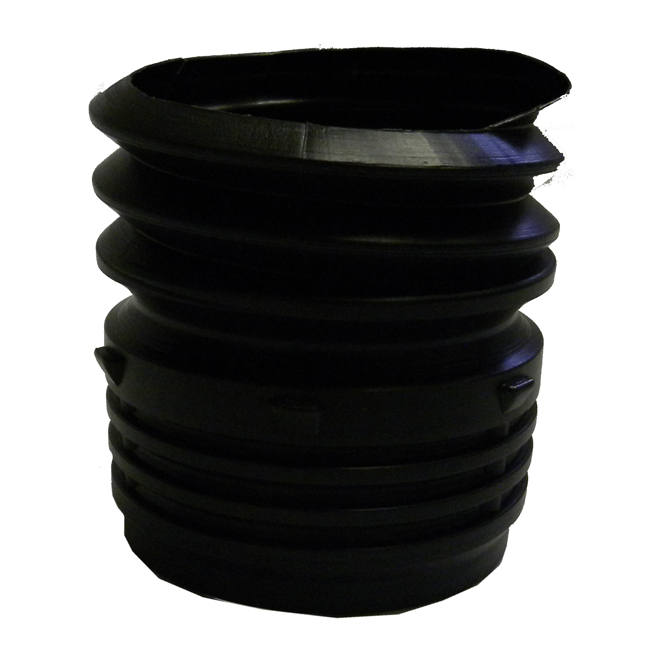 Mole-Pipe | Reln Mole-Pipe Male Adapter - Twist And Seal - Moulded Plastic - Black - 4-In L X 3-In Dia | Rona