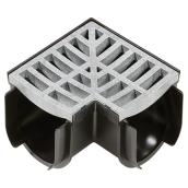 Cornière d'égout pluvial à angle 90° en plastique moulé gris