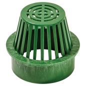 Grille atrium Reln, plastique moulé, vert, convient aux tuyaux de 6 po dia et aux puisards