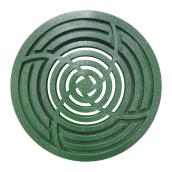 Reln Moulded Plastic Round Grate - Green - 1 1/2-in H x 4 5/8-in W x 4 5/8-in D - Fits on 3-in dia to 4-in dia Pipe