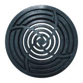 Reln Moulded Plastic Round Grate - Black - 1 1/2-in H x 4 5/8-in W x 4 5/8-in D - Fits on 3-in dia to 4-in dia Pipe