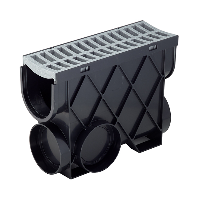 RELN Drainage Accessories - Storm Drain - Inline Pit - Portland Grey Grate - Moulded Plastic