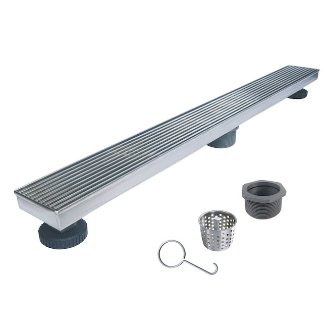 Reln Stainless Steel Linear Shower Drain - 28-in