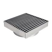Reln Stainless Steel Square Shower Drain - 4-in x 4-in