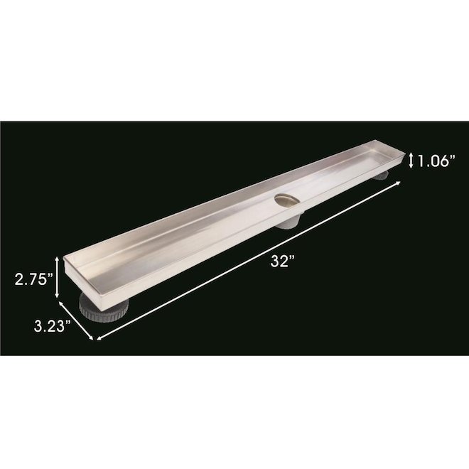 Reln 32-in Stainless Steel Shower Drain