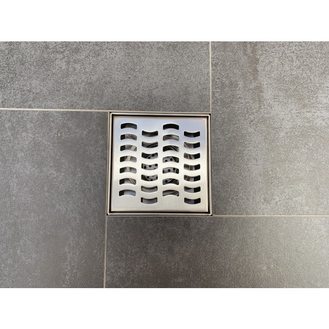 Reln 6-in x 6-in Stainless Steel Shower Drain