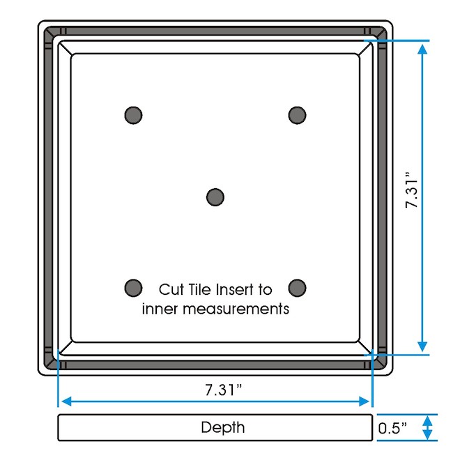 Reln 8-in x 8-in Stainless Steel Shower Tile Drain