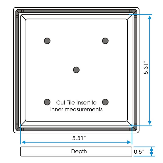 Reln 6-in x 6-in Stainless Steel Shower Tile Drain