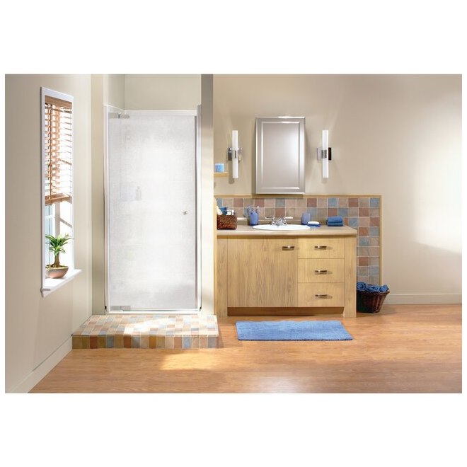 Maax Kleara 1-panel Pivot Shower Door - Chrome - Mistelite - 69-in H x 25 1/2-in to 27 1/2-in W