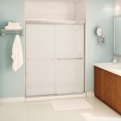 MAAX Aura 60-In Alcove Chromed-Frame Sliding Shower Door Tempered Glass Frosted