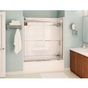 Maax Aura Sliding Bathtub Door - 55-59-in x 57-in - Clear Glass - Chrome Finish