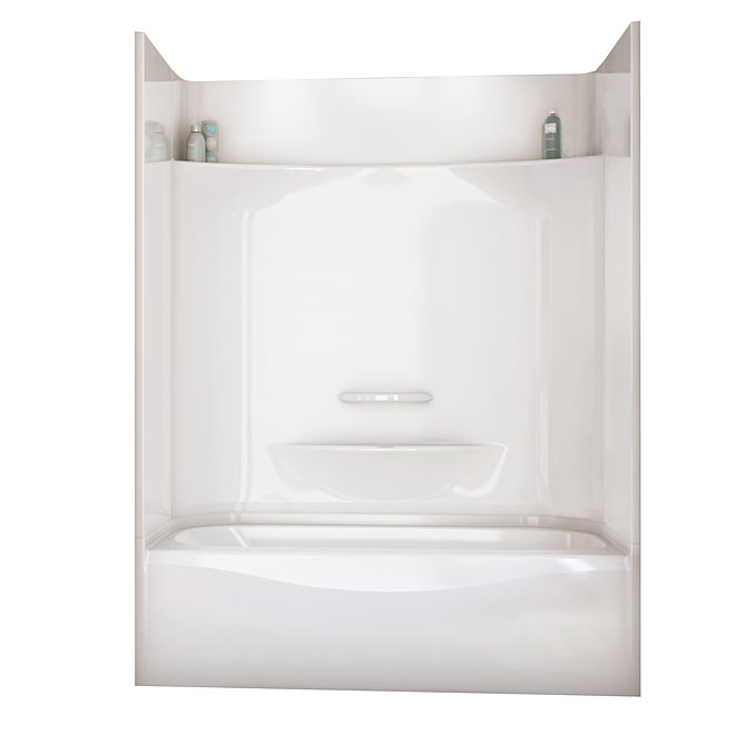 Image of Maax | Essence 4-Piece Tub Shower Acrylic White 60 X 30 X 78-In With Right-Hand Drain | Rona