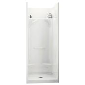 Maax Essence 32-in x 32-in x 76-in White Fibreglass Alcove Shower Kit with Footrests