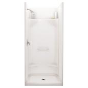 MAAX Essence 36 x 36 x 76-in White Fibreglass Low Treshold Alcove Shower Kit with Footrests