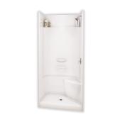 MAAX Essence 48 x 34 x 80-in White Fibreglass 4-Piece Low Treshold Alcove Shower Kit with Right Seat