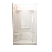Ensemble de douche en alcôve Maax Essence avec siège à gauche, 60 po x 30 po x 80 po, fibre de verre, blanc