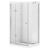 MAAX Athena Corner Shower Kit - Acrylic - 42-in x 34-in - Glass and Chrome