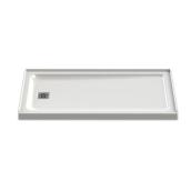 MAAX Olympia 60-in x 32-in Acrylic Shower Base Left Drain and Grid White