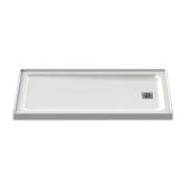 Olympia White Acrylic Shower Base - Right Drain - 60-in x 32-in