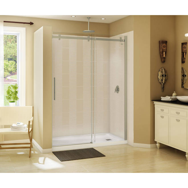 MAAX Olympia 60-in x 32-in Acrylic Shower Base Right Drain Low Treshod White