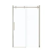 Maax Halo - 78.75-in H x 44.5-in W to 47-in W - Frameless Brushed Nickel Sliding Shower Door