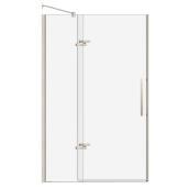 MAAX Bliss 44-in to 47-in x 71.5-in Brushed Nickel Clear Glass Frameless Pivot Shower Door