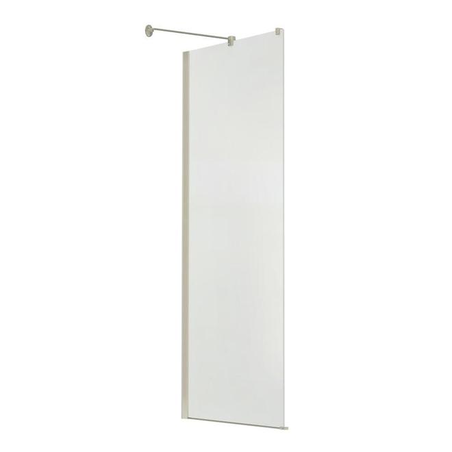 BlissFrameless Shower Door 71.5-in H x 30-in W Brushed Nickel