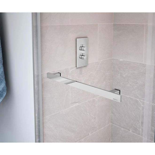 MAAX Duel Tempered Clear Glass Sliding Alcove Shower Door with Lotus Water-Repellent Coating