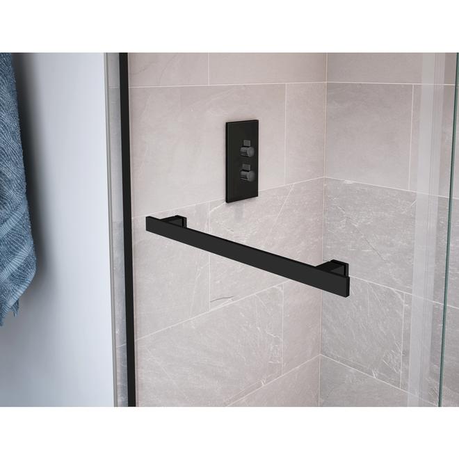 MAAX Duel Frameless Clear Tempered Glass Panels Alcove Sliding Track Shower Tub Door