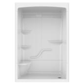 MAAX Camelia Acrylic Shower with Leftside Seat and Grab Bar - 60-in x 34-in x 88-in - White