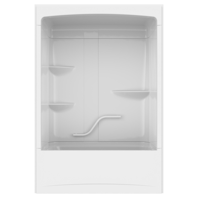 Image of Maax | Camelia Acrylic Bathtub And Shower With Grab Bar - Righthand Drain - 60-In X 88-In - White | Rona