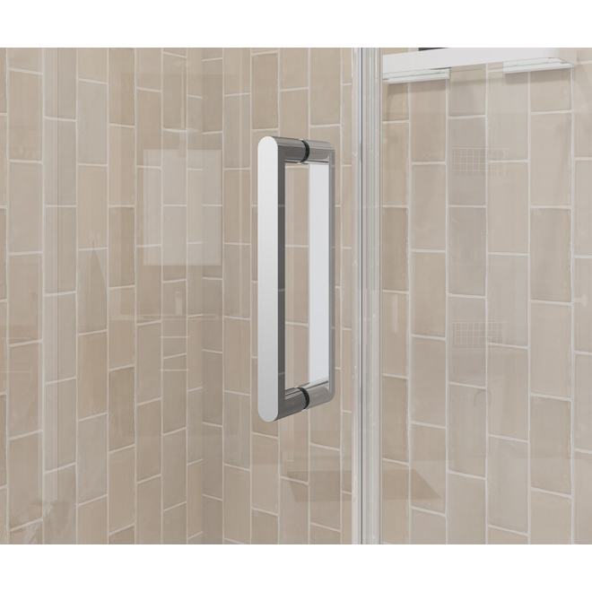 MAAX Manhattan 31-in x 68-in x 6-mm Swivel Shower Door - Chrome Handle