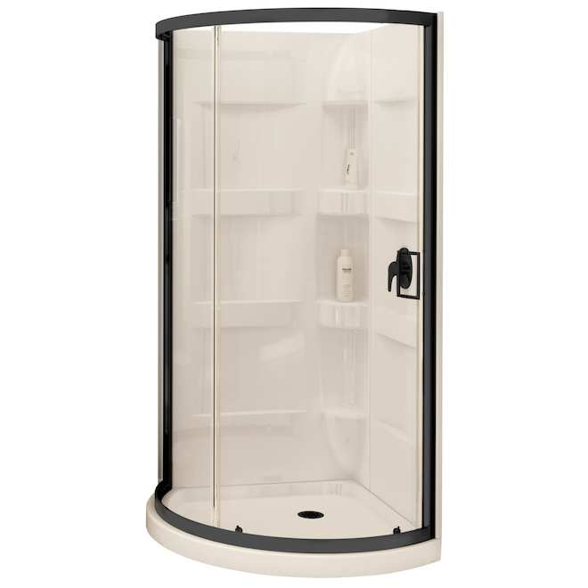 MAAX Charlotte Corner Acrylic Shower Kit - 34 x 34 x 72-in - Matte Black Finish