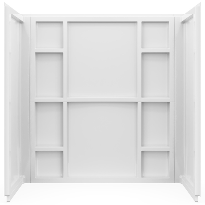 MAAX Interflo Tub Shower Wall Kit in Acrylic 60 x 30 x 60-in - White