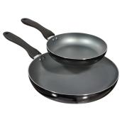 Ensemble de poêles à frire, aluminium pressé, noir