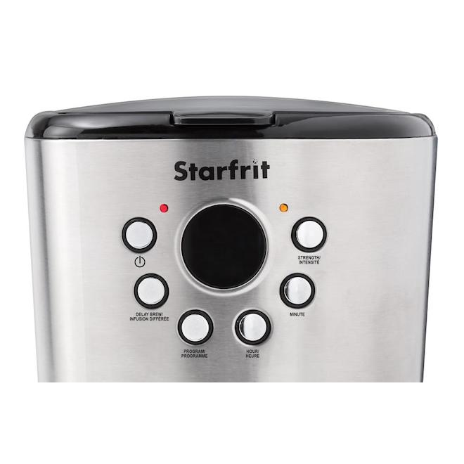 Cafetière électrique Starfrit 12 tasses, noir et acier inoxydable