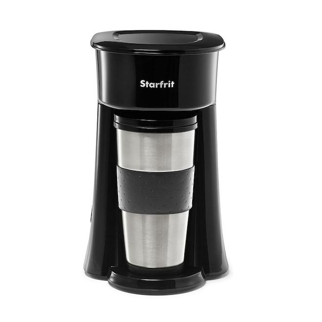 Starfrit Single-Serve Coffemaker 0.38 l with Stainless Steel Travel Mug - Black