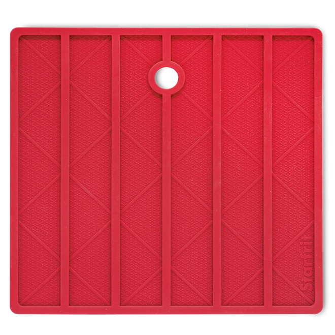 Sous-plat carré en silicone rouge par Starfrit résistant à la chaleur 8 po