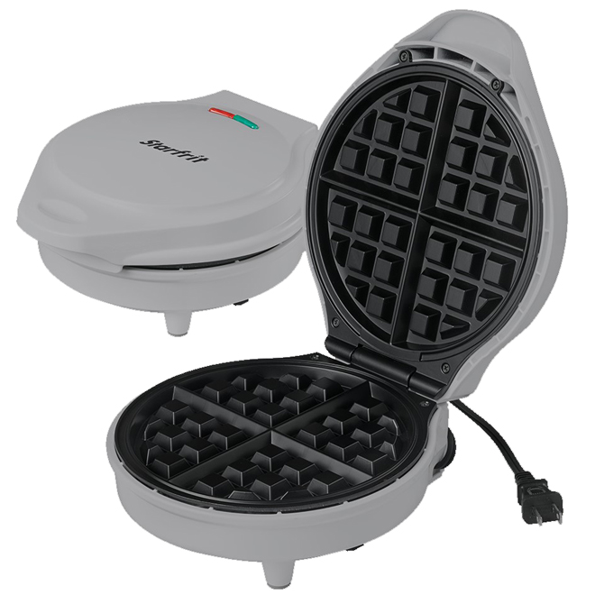 Starfrit 7-in dia Grey Electric Waffle Maker