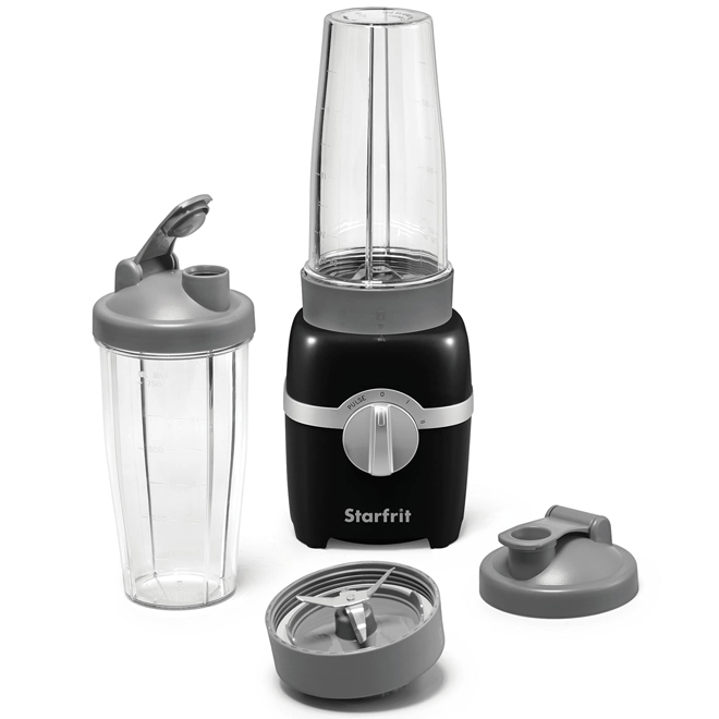 Starfrit Personal Blender with 28-oz Cups and Lids - Black
