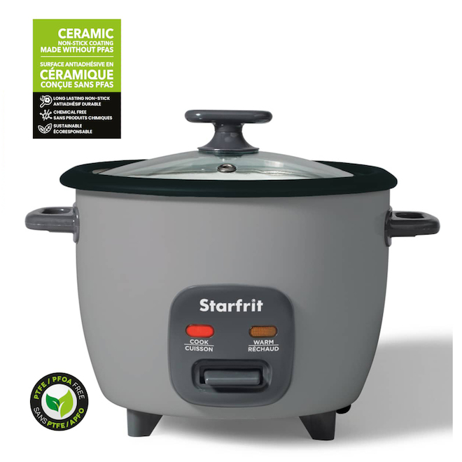 Starfrit Rice Cooker Non-Stick Ceramic 10-Cup - Grey