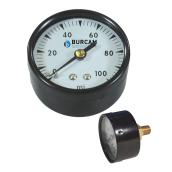 Burcam 1/8-in Black Brass Universal Pressure Gage - Back Mounting