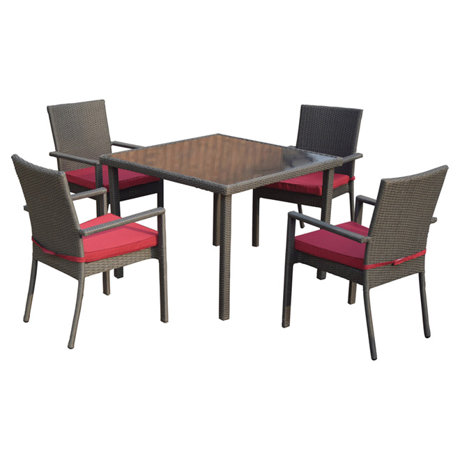 Madrid Dinning Set 5 Pieces Grey Red Rona Madrid Dinning Set 5 Pieces Grey Red