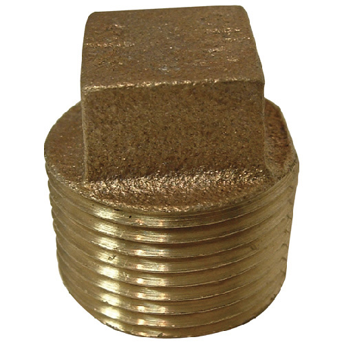 Bouchon, laiton, tête carrée, 3/4", MIP